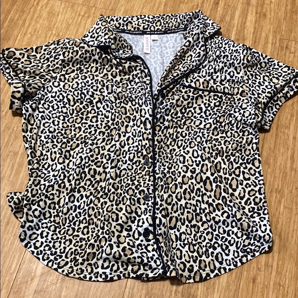 Brown and Black Animal Print Pajama Set Intimates